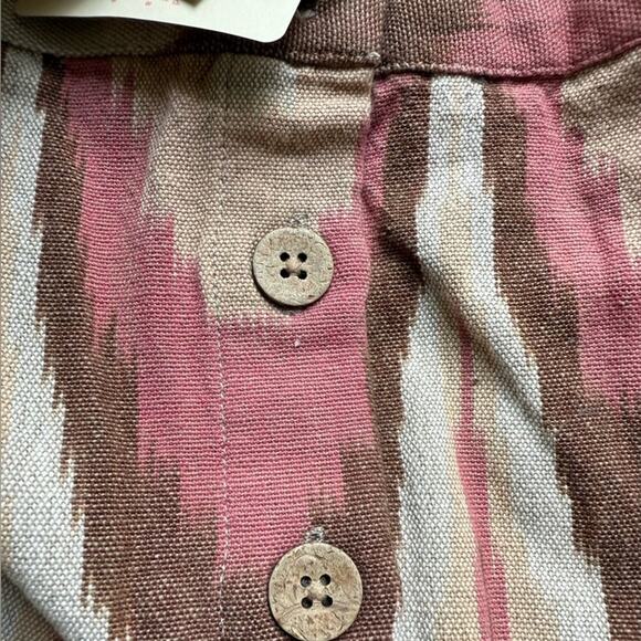 NWT Faherty Pink and Brown Buttoned Patterned Midi Skirt - Picture 5 of 8